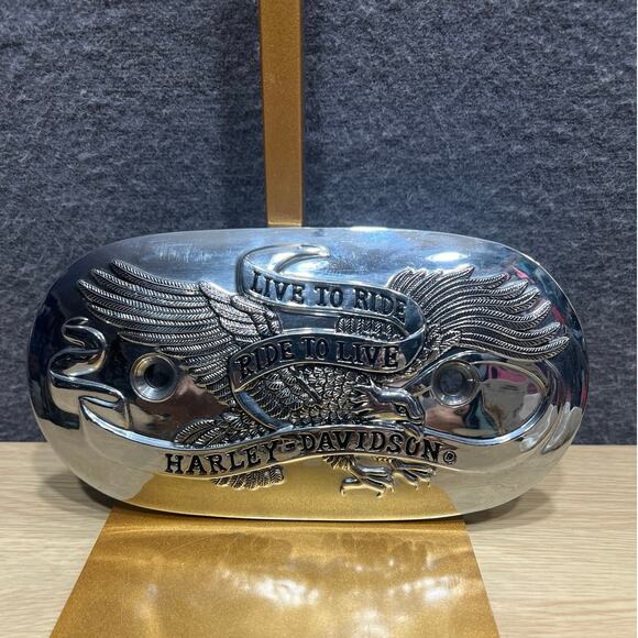 Vintage Harley Davidson Live To Ride Silver Eagle Air Cleaner Insert Trim - Picture 1 of 4
